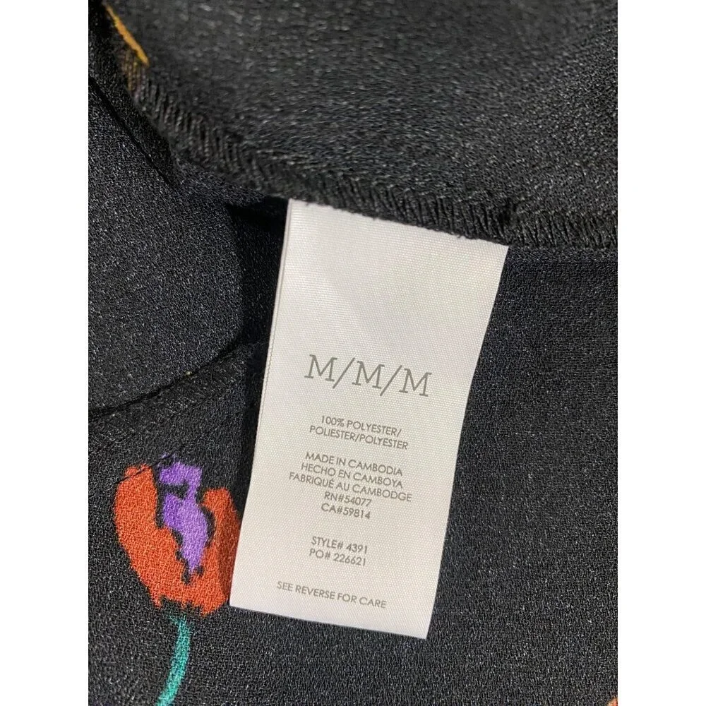 Cabi Women's Black Long Sleeve Floral Divine Dress Fall 2022 - Medium - Picture 14 of 14